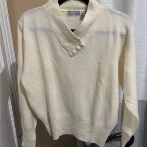 Vintage Christie & Jill lamb wool and angora blend sweater with three buttons.